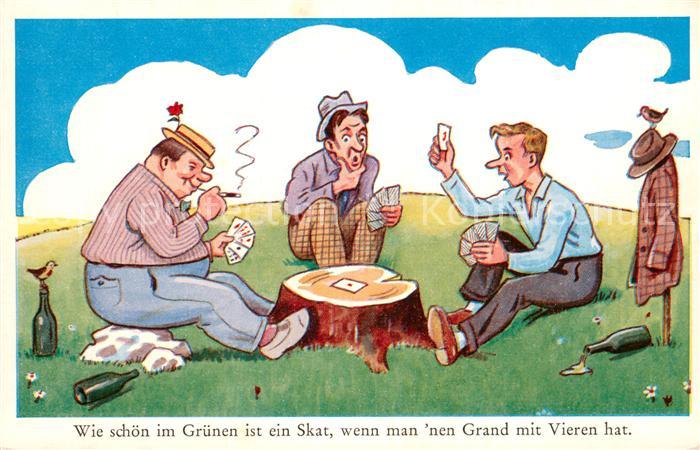 Kartenspiel-Postkarte Skat spiel