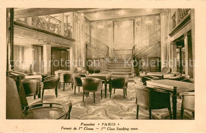 Dampfer Oceanliner PARIS Smoking room