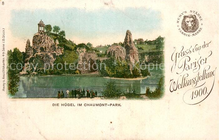 Exposition Universelle Paris 1900 Die Huegel im Chaumont Park