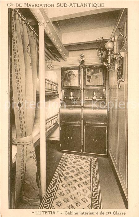 Dampfer Oceanliner LUTETIA Cabine interieure