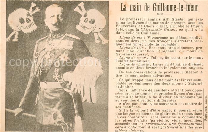 Wilhelm II La main de Guillaume le tuer