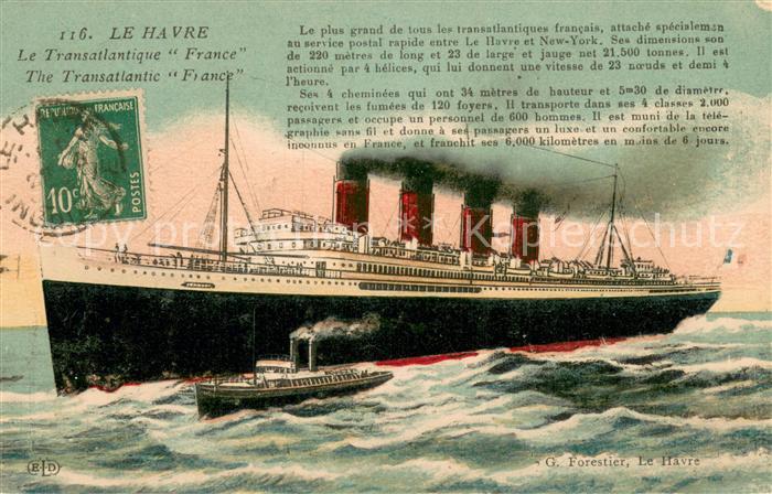 Dampfer Oceanliner ELD G.Forestier Le Havre