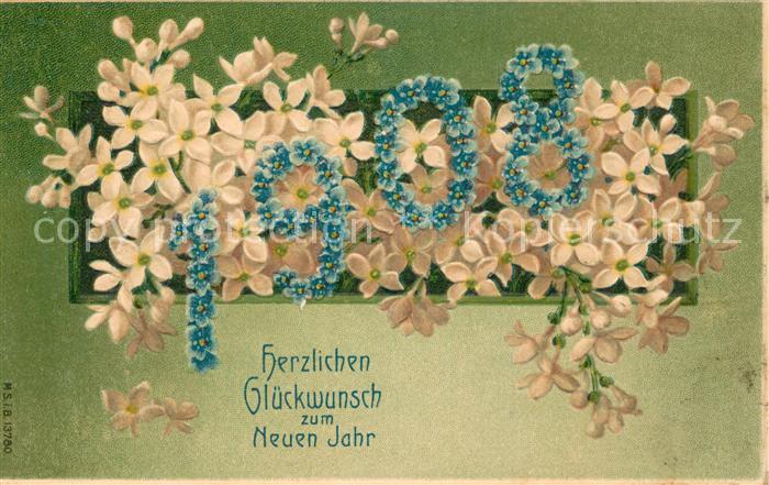 Jahreszahl 1908 Glueckwunsch zum Neun Jahr