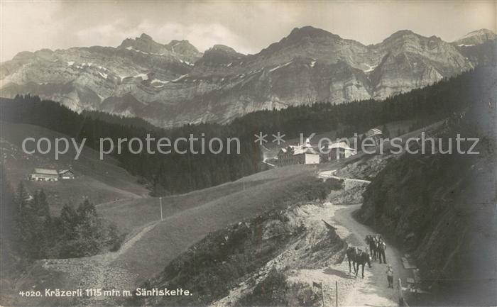Kraezerli 1115m Saentis AR Saentiskette Panorama