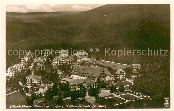 Braunlage Harz Villen Kolonie Huetteberg Fliegeraufnahme