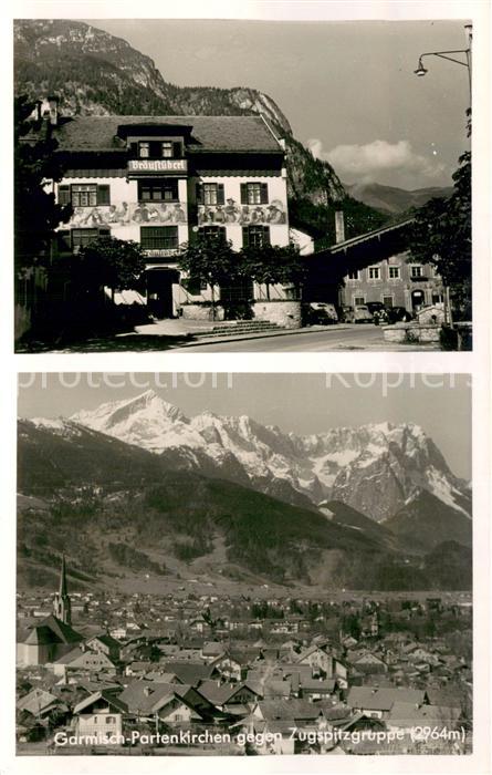 GARMISCH-PARTENKIRCHEN Bayern Braeustueberl Panorama mit Zugspitzgruppe