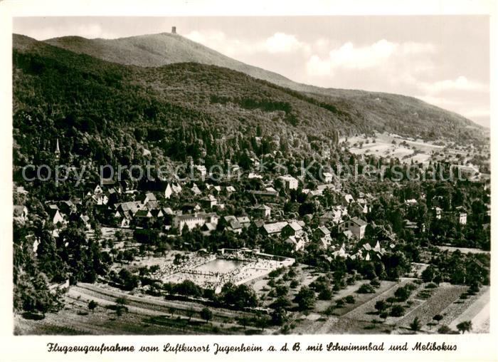 Jugenheim Seeheim-Jugenheim Fliegeraufnahme mit Schwimmbad und Melibokus