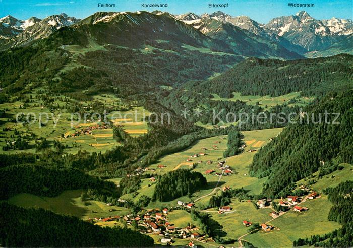 Tiefenbach Oberstdorf Fliegeraufnahme mit Fellhorn Kanzelwand Elferkopf und Widd