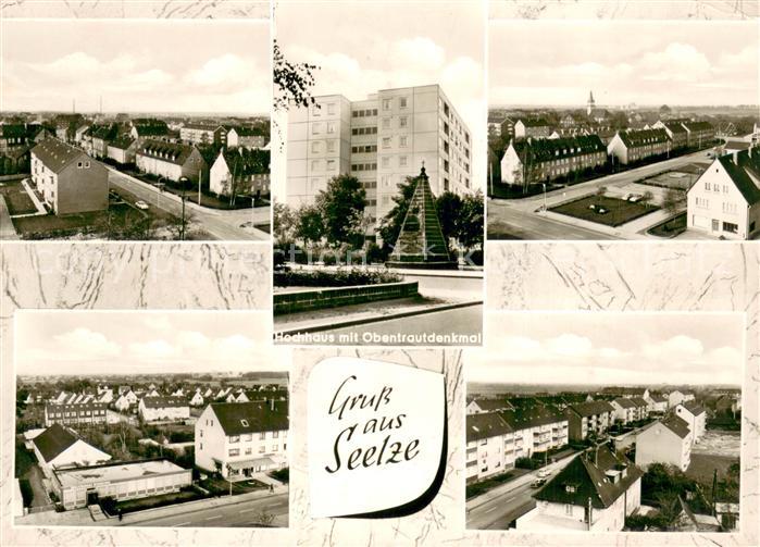 Seelze Ortsansichten Hochhaus mit Obentrautdenkmal