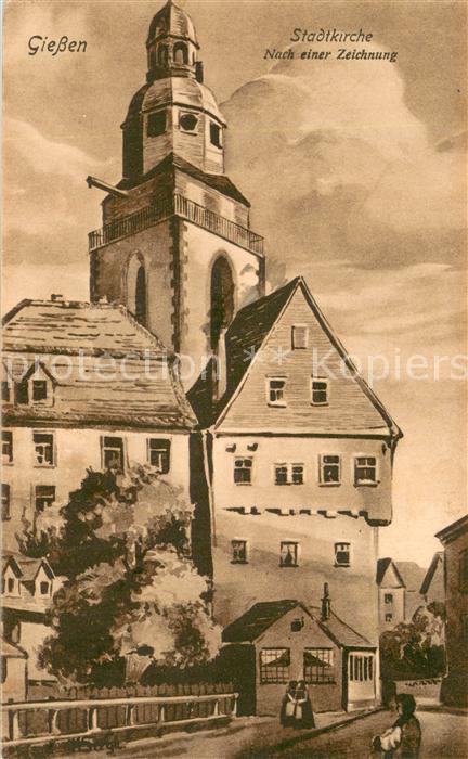 Giessen  Lahn Stadtkirche Zeichnung