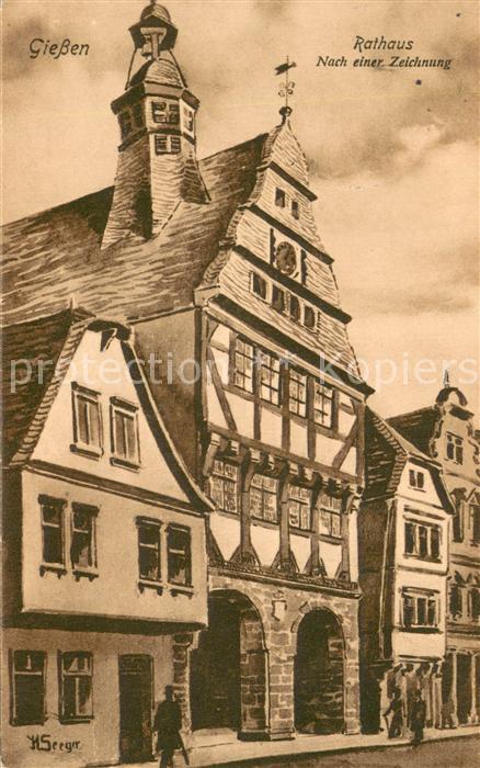 Giessen  Lahn Rathaus Zeichnung