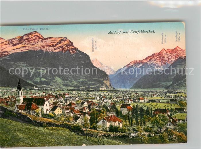 Altdorf  UR Panorama mit Erstfelderthal und Hohe Faulen