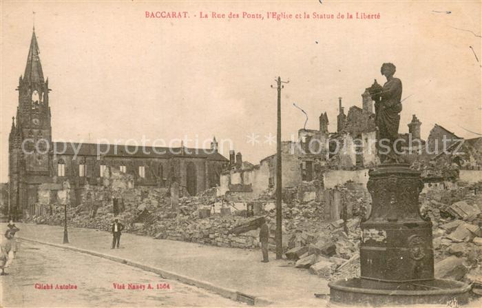 Baccarat 54 Le Rue des Posts Eglise et la Statue de la Liberte