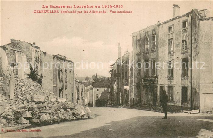 Gerbeviller la Martyre bombarde par les Allemands Vue interieure La Guerre en 19