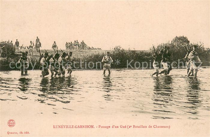 Luneville 54 Garnison Passage d’un Gue 2e Bataillon de Chasseurs