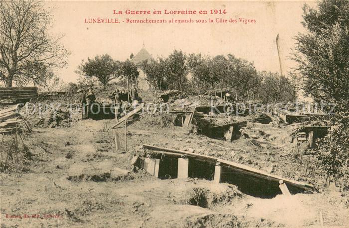 Luneville 54 Retranchements allemands sous la Cote des Vignes  Guerre 1914