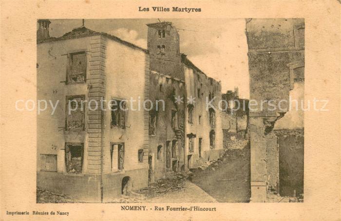 Nomeny 54 Les Villes Martyres Rue Fourrier d Hincourt