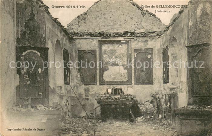 Gellenoncourt 54 Eglise  Guerre 1914-15