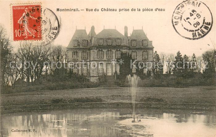 Montmirail Marne Vue du Chatau de la piece d eau