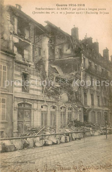 Nancy 54 Bombardements de Nancy par pieces a longue portee Guerre 1914-18