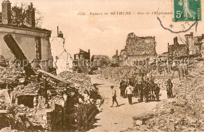 Bethune Ruines Rue de l'Esplanade
