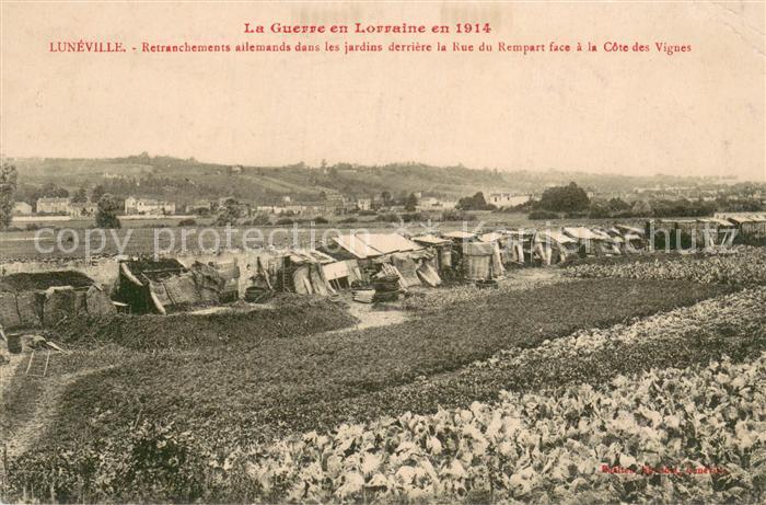 Luneville 54 Guerre 1914-15 Retranchements allemands dans les jardins derriere l