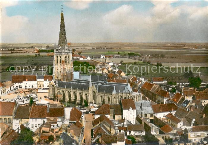 Hondschoote 59 Eglise Vue aerienne