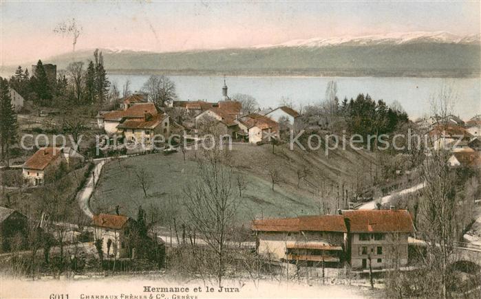 Hermance GE et le Jura Vue generale