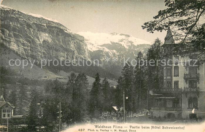 Flims Waldhaus Partie beim Hotel Schweizerhof