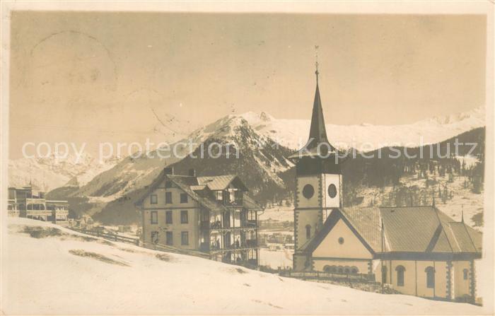 Davos Platz GR Panorama mit Kirche