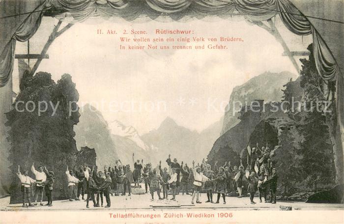 Wiedikon Volksschauspiel II Akt 2te Scene Ruetlischwur Teilauffuehrungen