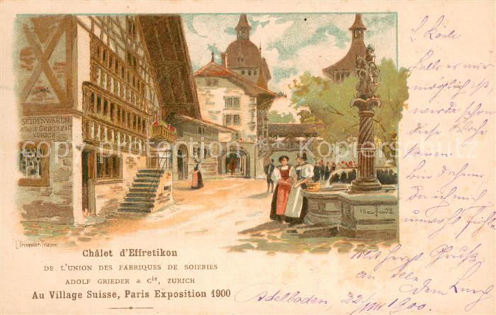 Paris 75 Chalet d’Effretikon  Au Village Suisse Paris Expedition 1900