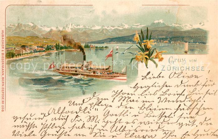 Zuerichsee ZH Panorama Faehrschiff