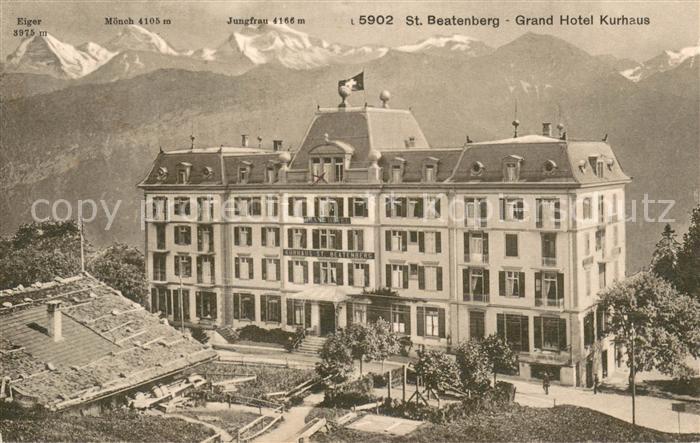 Beatenberg Grand Hotel Kurhaus mit Eiger Moench und Jungfrau