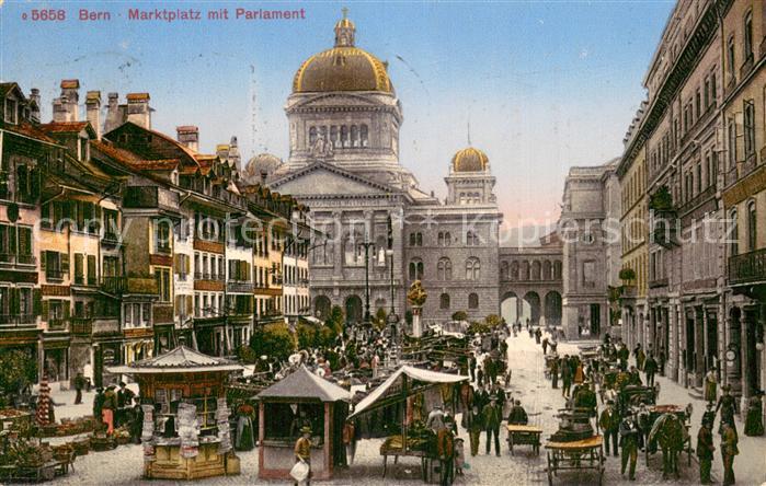 Bern BE Marktplatz mit Parlament