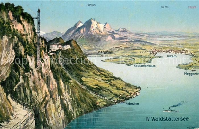 Vierwaldstaettersee Vierwaldstaedtersee SZ mit Haemmetschwand Hergiswil Luzern K