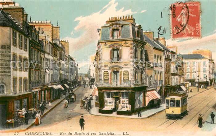 Cherbourg 50 Rue du Bassin et rue Gambetta