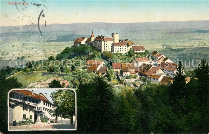 Regensberg Dielsdorf ZH Hotel Krone Panorama mit Schloss
