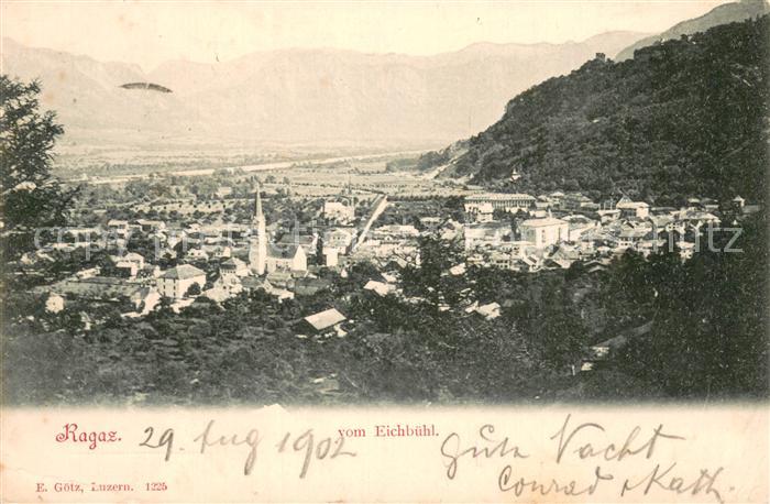 Ragaz Bad SG Blick vom Eichbuehl