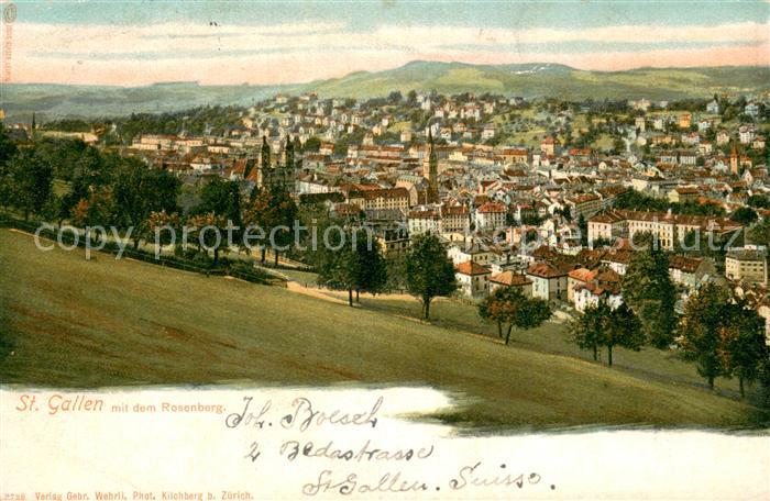 St Gallen SG mit dem Rosenberg