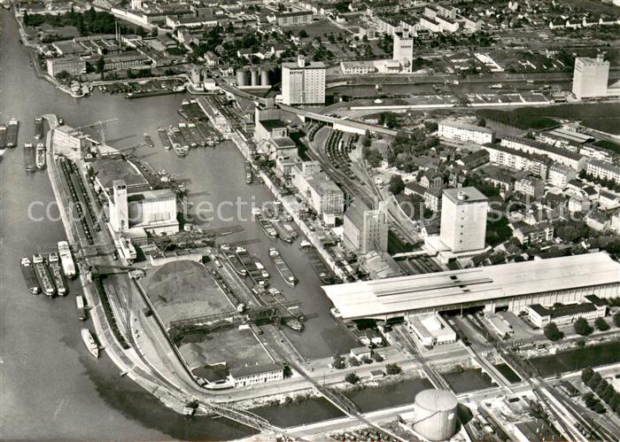 Kleinhueningen BASEL BS Rheinhafen Fliegeraufnahme