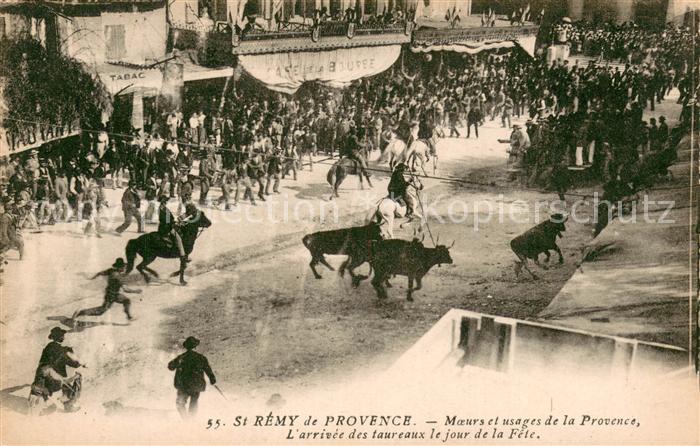 St Remy aux Baux Provence Moeurs et usages de la Provence L’arrivee des taureaux