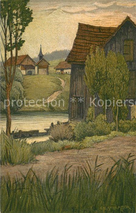 Ober-Gailingen Ortsmotiv Kuenstlerkarte