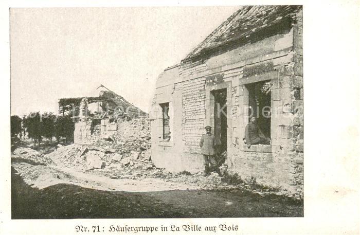 La Ville-aux-Bois 02 -les-Dizy Zerstoerte Haeuser