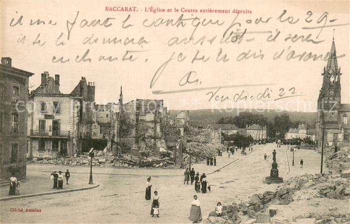 Baccarat 54 Eglise et le Centre entierement detruit