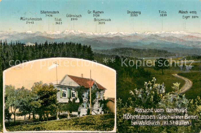 Waldkirch SG Blick vom Gasthaus Hohentannen