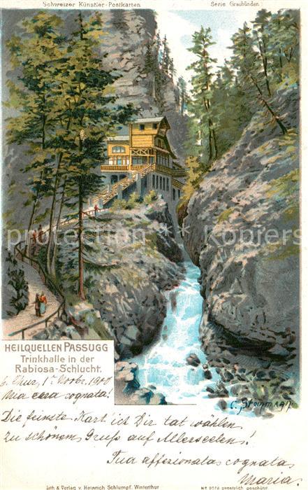 Passugg GR Heilquellen Trinkhalle in der Rabiosa Schlucht