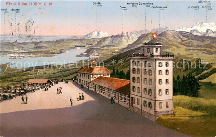 Etzel SZ Hotel Etzel-Kulm mit Saentis und Glaernisch