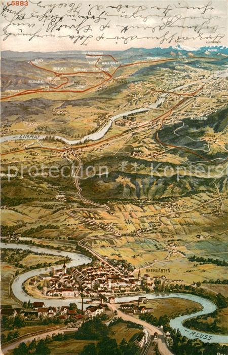Bremgarten AG Panoramakarte