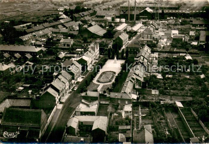 Aniche Place Berrioz Verreries de Bagneaux Vue aerienne